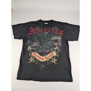 Vintage Men's M Shirt National Heritage Eagle America Freedom Reigns Tee Medium